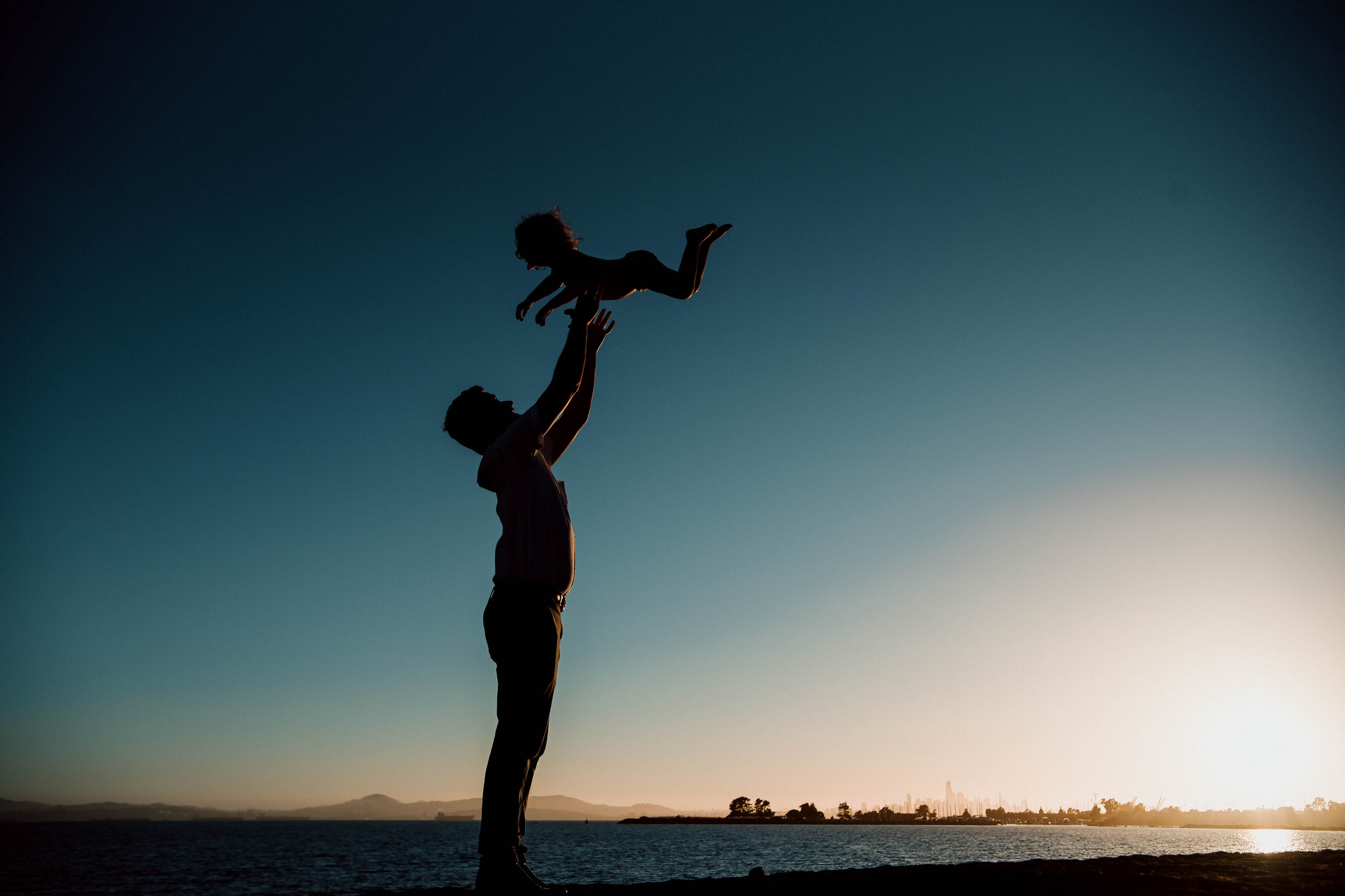 Dad and Daughter during a maternity session in Alameda, California