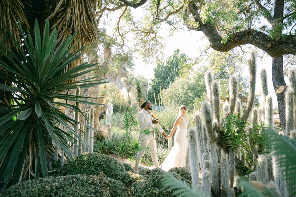 couple walking through gardens at Ruth Bancroft Gardens