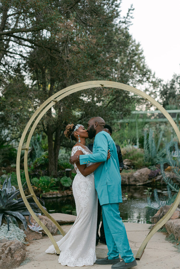 Couple exchanging vows during their wedding ceremony